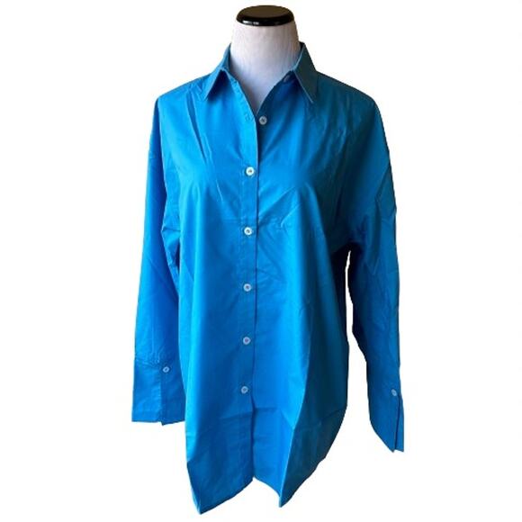 NWT 4th & Reckless Blue Capri Oversized Shirt. Size M - Picture 4 of 13